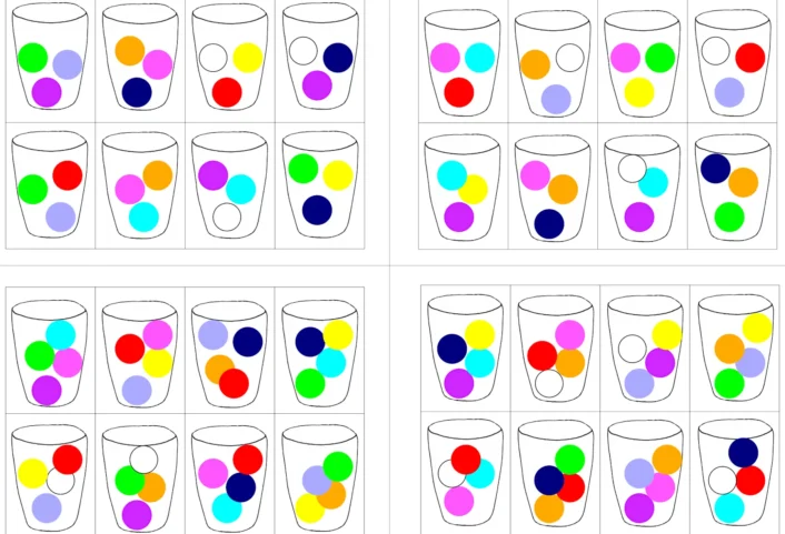 farben sortieren pompons • Farben sortieren mit Pompons