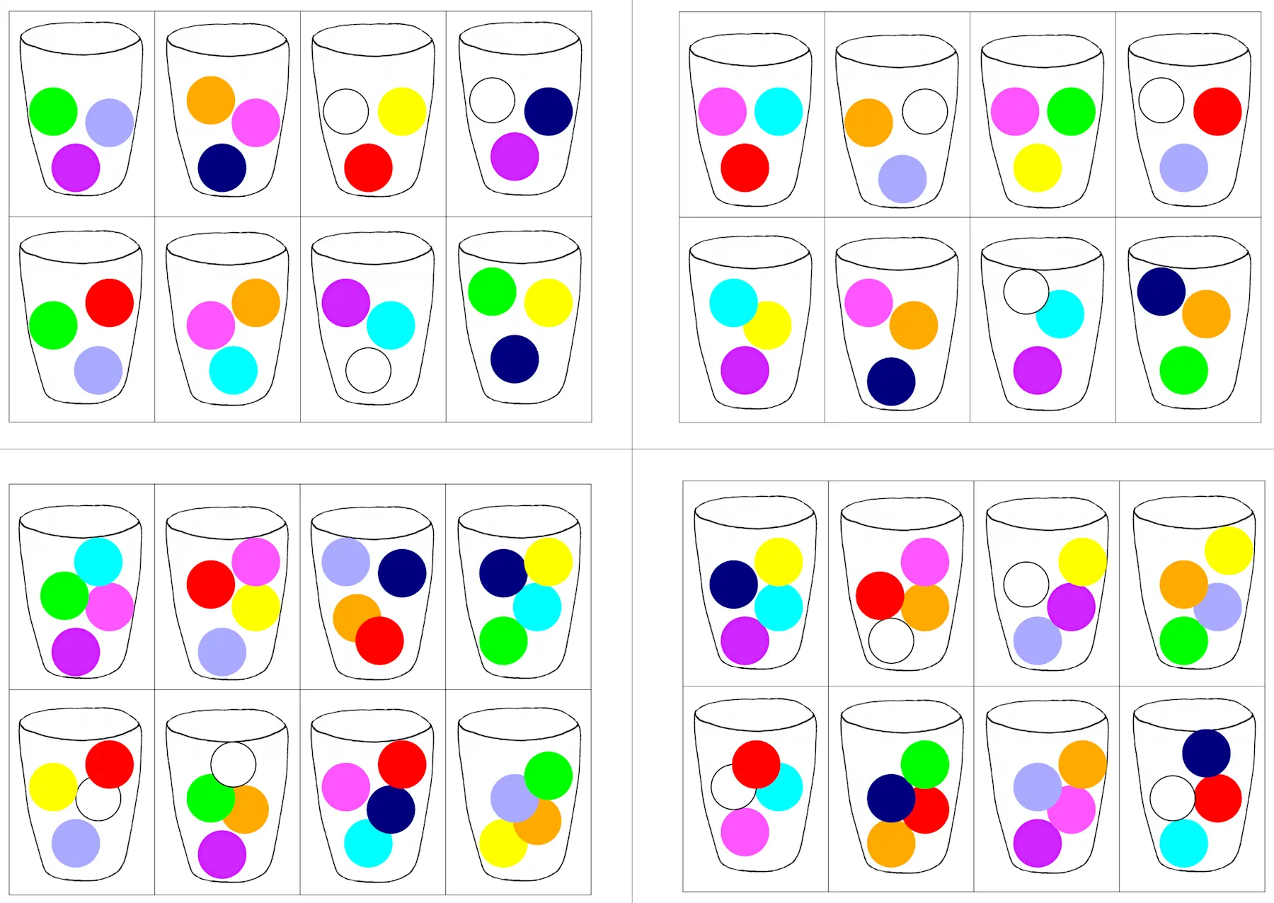 farben sortieren pompons • Farben sortieren mit Pompons