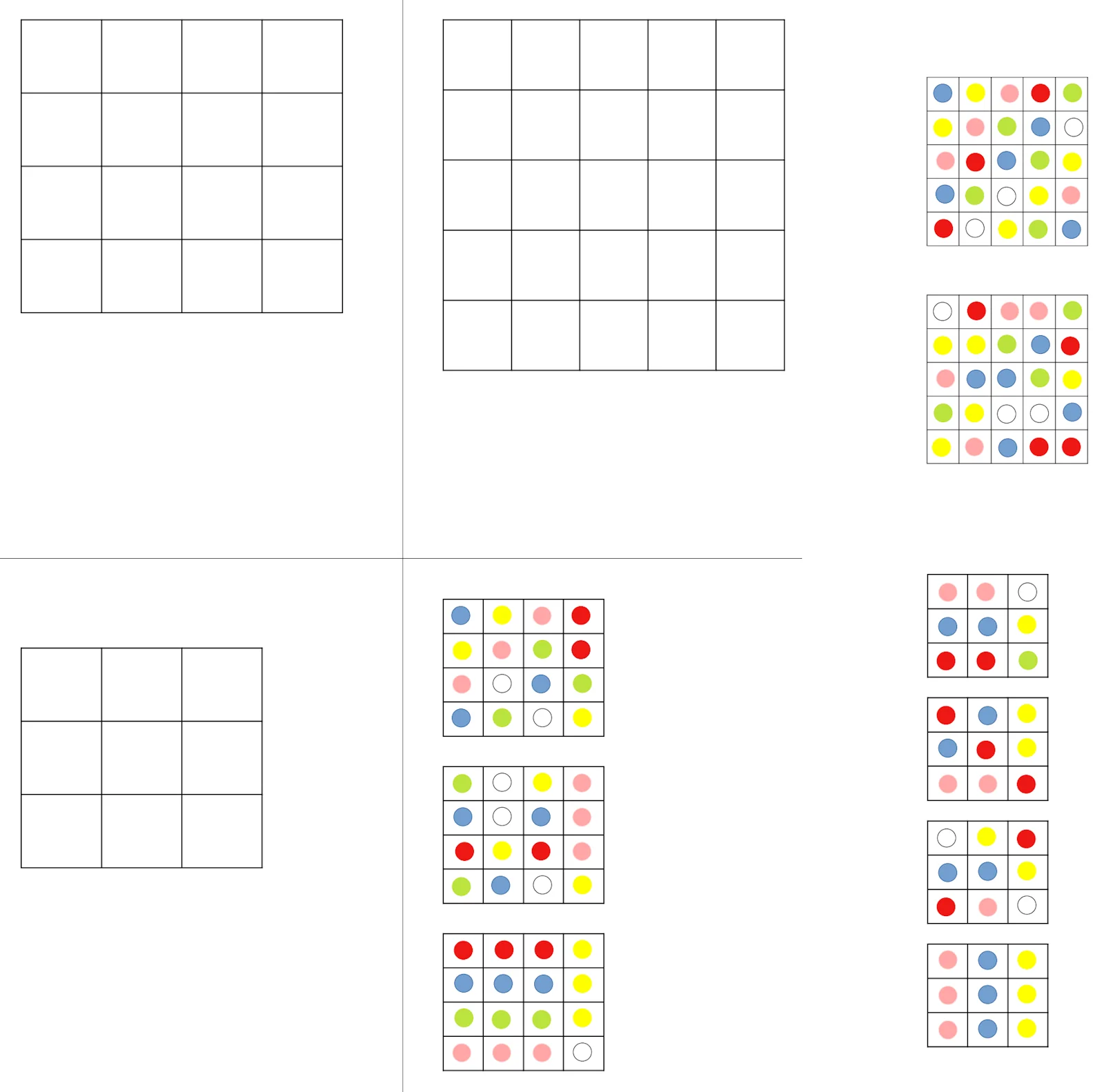 knopfaufgaben tabellen und musterkarten • Knopfaufgaben Muster nachlegen