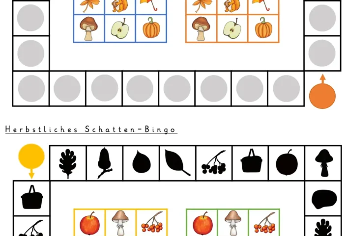 herbstliches lausch und schatten bingo • Herbstliches Schatten- und Lausch-Bingo