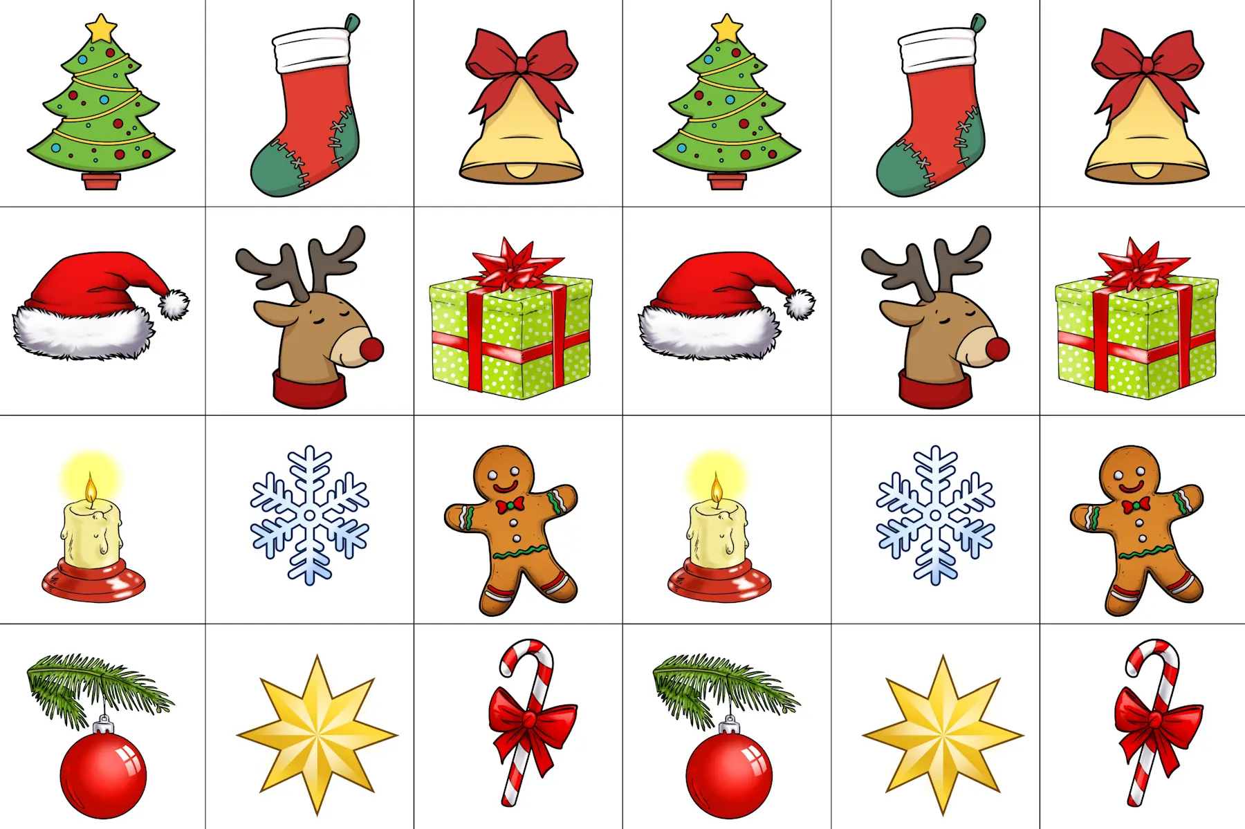 bilkarten weihnachten memorie • Bildkarten Weihnachtssymbole