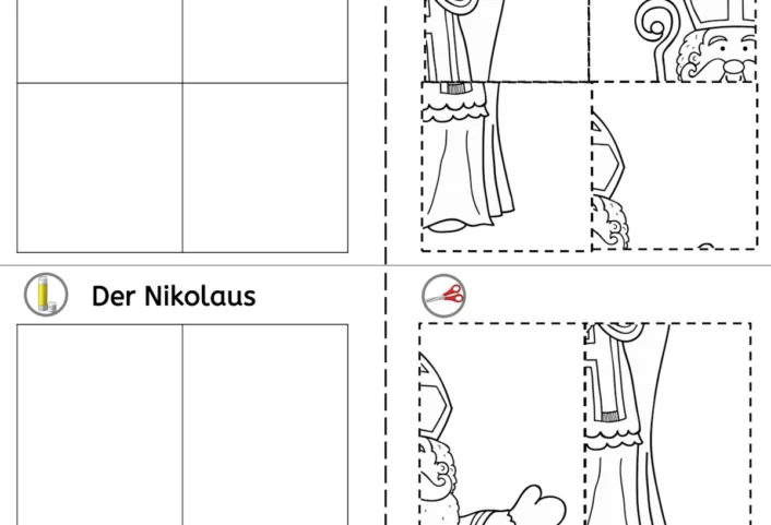 nikolaus puzzle 4 und 6teilig • Nikolaus - Puzzle