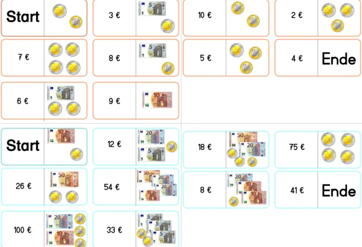 domino euro zr10 und 100 vorder und rueckseite • Domino Euro ZR 10 und ZR 100