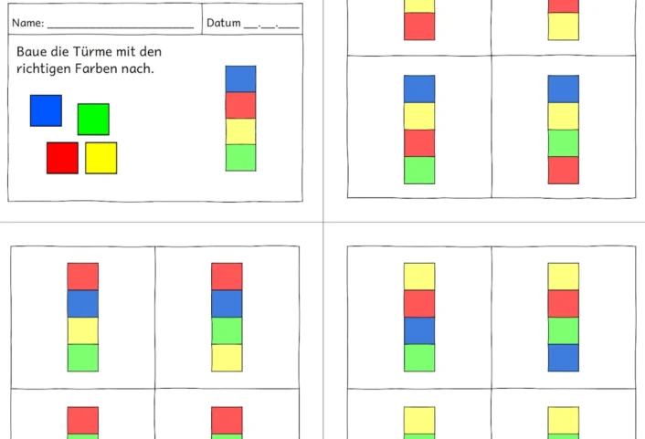 praenumerik tuerme bauen • Türme bauen - 4 Farben