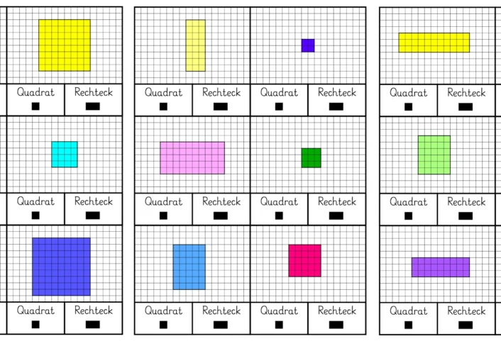 klammerkarten quadrat rechteck • Klammerkarten Quadrat und Rechteck unterscheiden