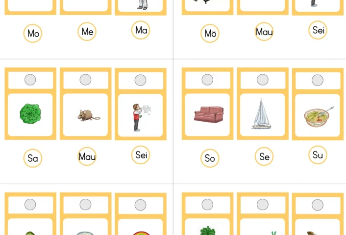 silben lesen und zuordnen mit klettpunkten • Silben lesen und zuordnen mit Klettpunkten