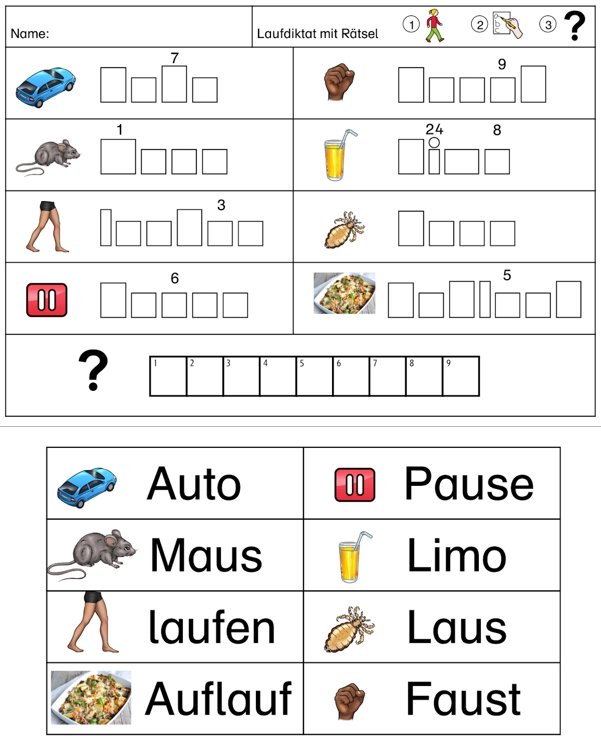 laufdiktat momel mit raetsel 2 • Laufdiktat mit Rätsel