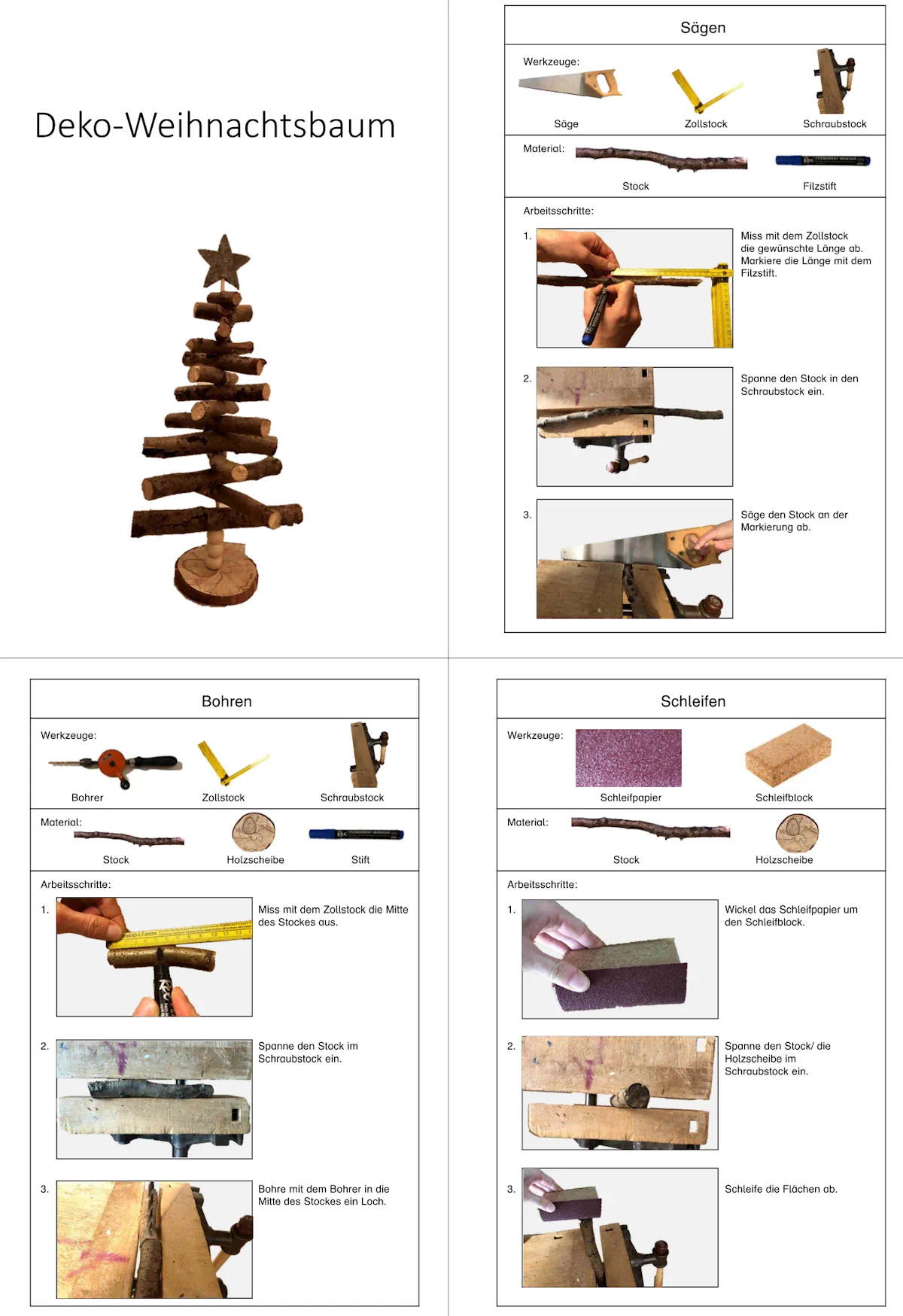 bildanleitung deko weihnachtsbaum • Bauanleitung Deko-Weihnachtsbaum aus Holz