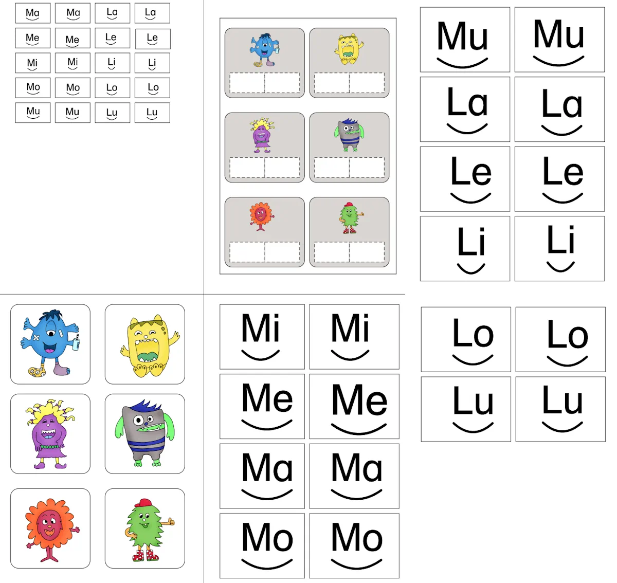 silben lesen synthese monsternamen quatschwoerter • Silbenlesen mit Monsternamen