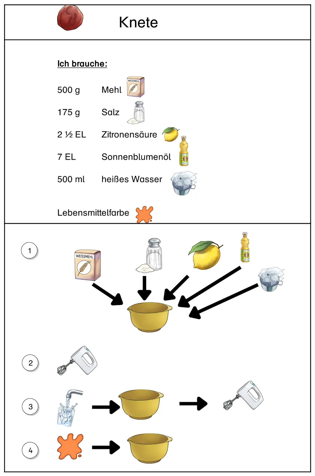 rezept knete 2 • Rezept für Knete