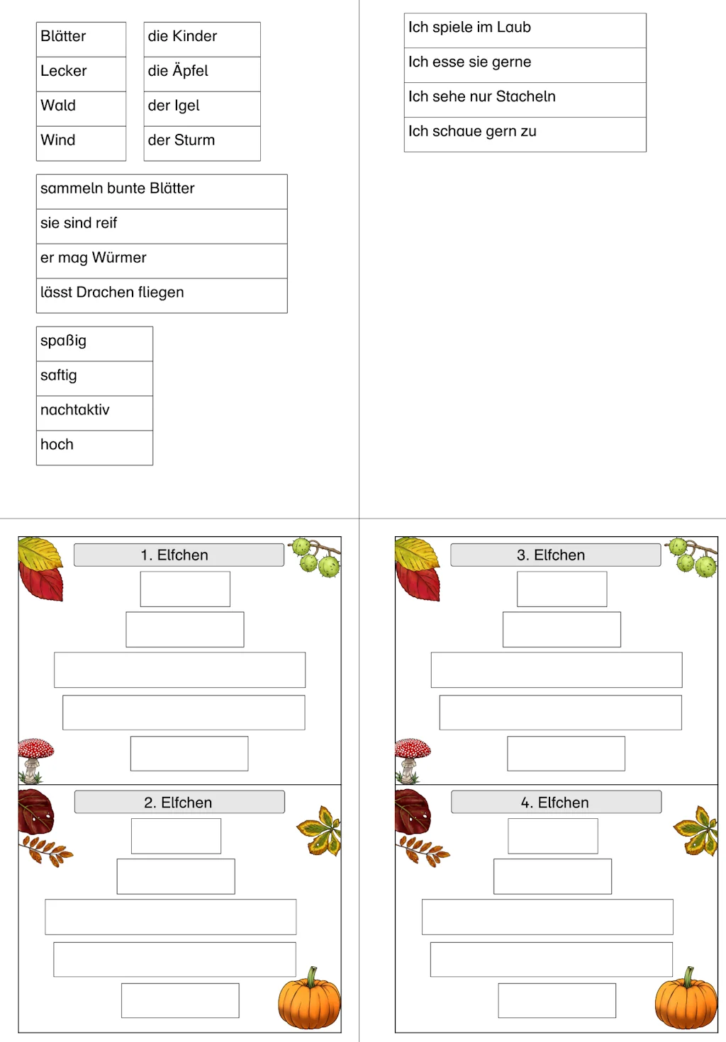elfchen legen • Herbst Elfchen legen