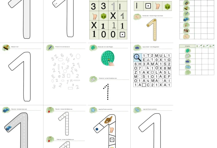 lerntheke ziffer 1 • Lerntheke zu 1 und 2
