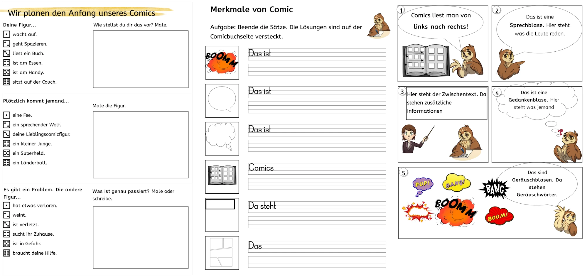 merkmale und planung comic • Merkmale und Planung unseres Comic-Strips