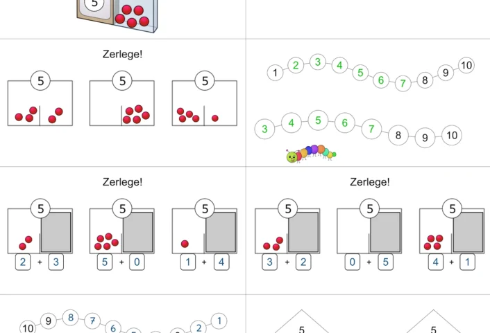 wsc go zerlegung der mengen 3 9 • Zerlegungen der Mengen von 3 bis 9 - Worksheet Go