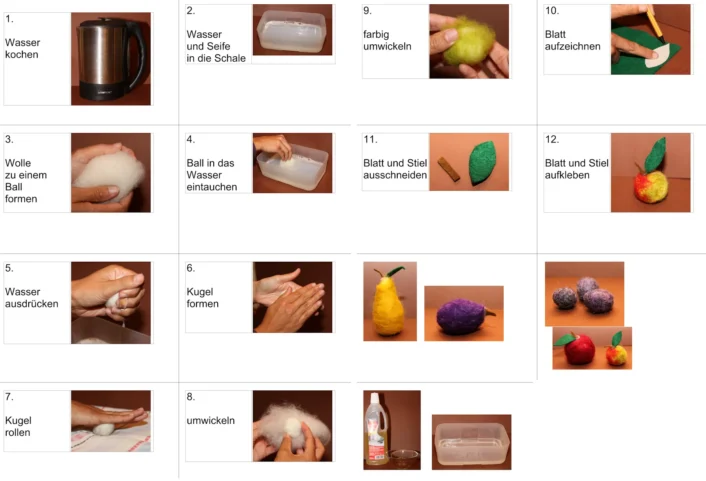 anleitung obst filzen • Nassfilzen von Herbstobst