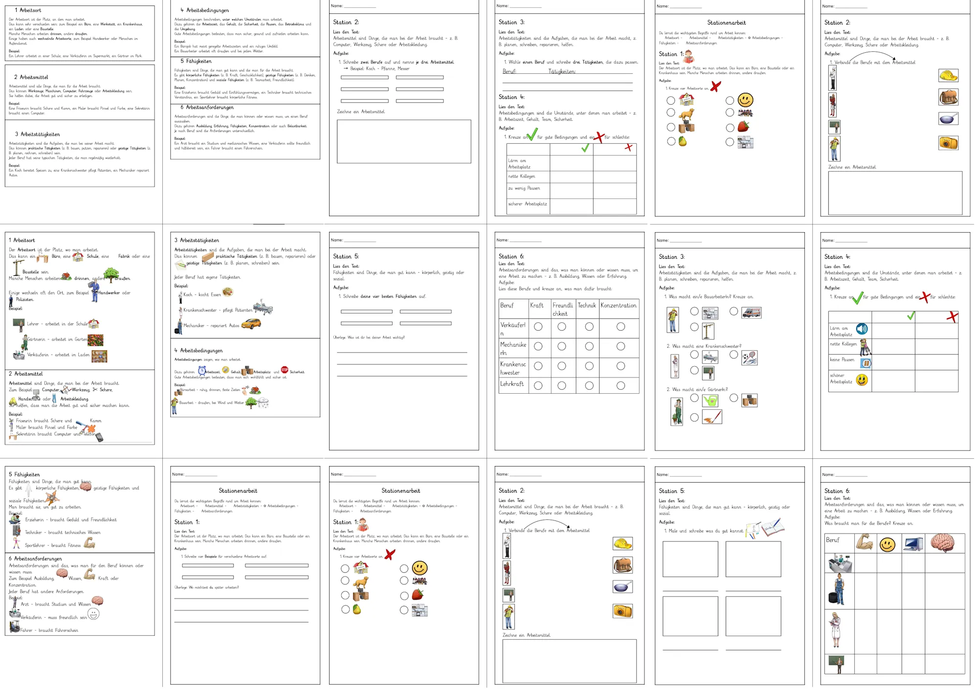 arbeitsbegriffe und stationen • Einführung Wirtschaft und Beruf