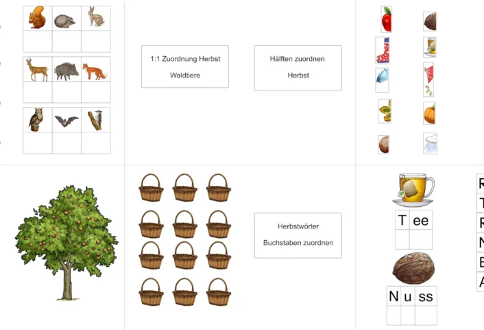 aufgabenmappe herbst 1 zu 1 • Aufgabenmappen zum Herbst