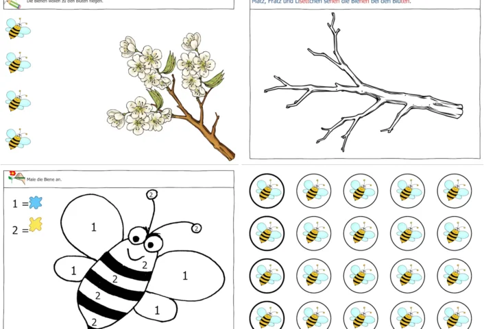 bienen und blueten • Biene und Blüten