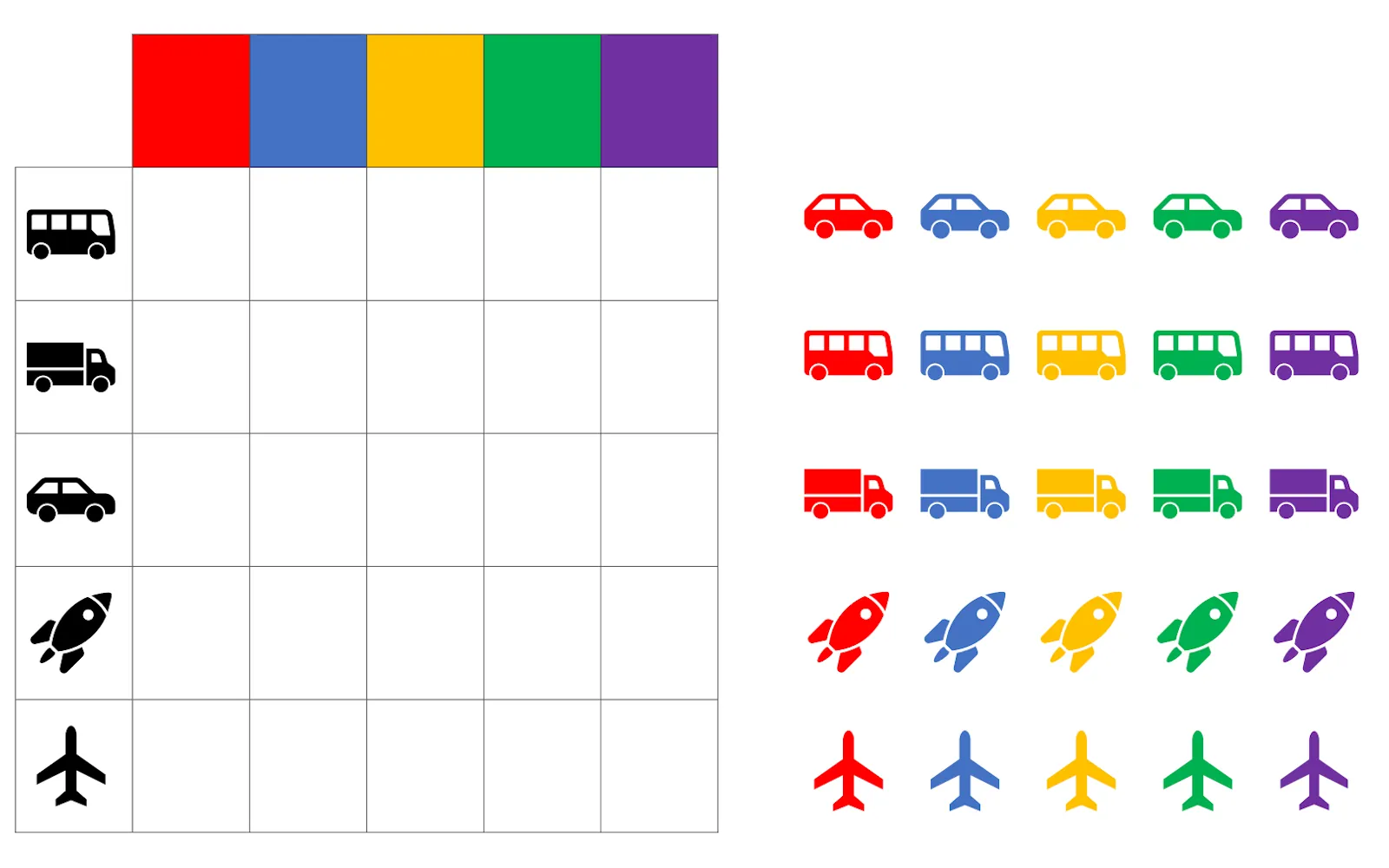 klettmappe fahrzeuge und farben • Aufgabenmappe Fahrzeuge und Farben