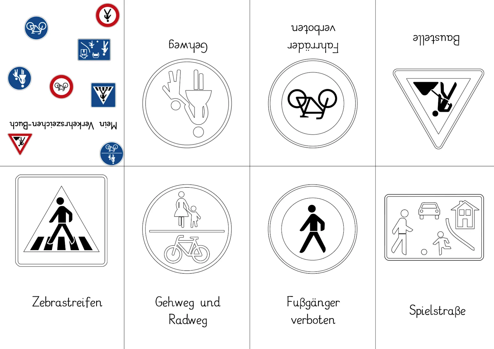strassenschilder buechlein • Verkehrszeichen Fußgänger im Straßenverkehr