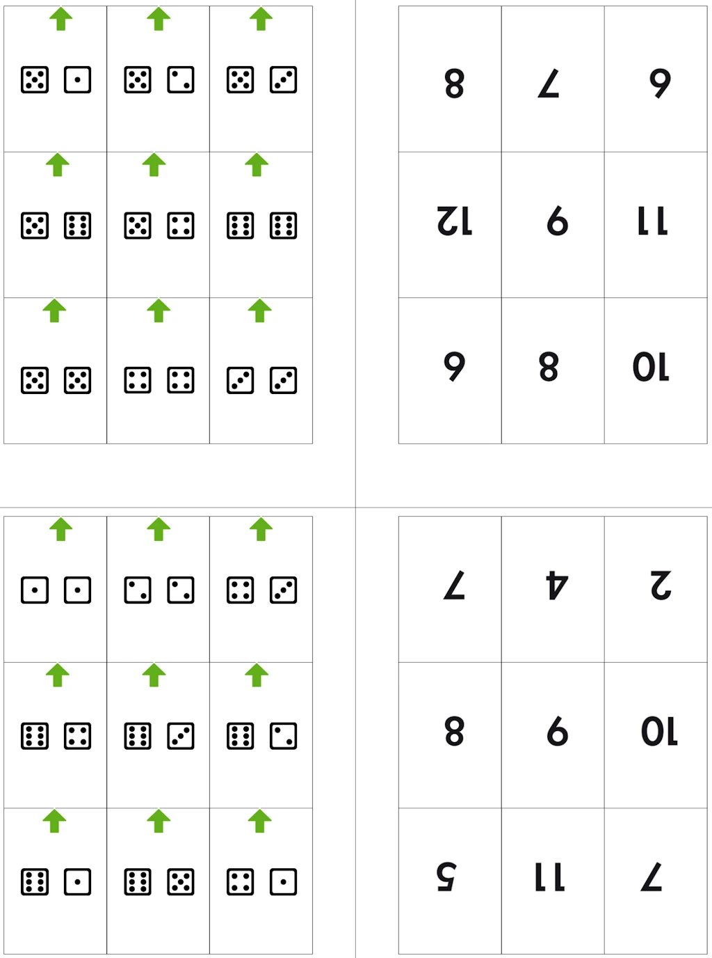 wendekarten wuerfelbilder • Wendekarten Würfelmengen