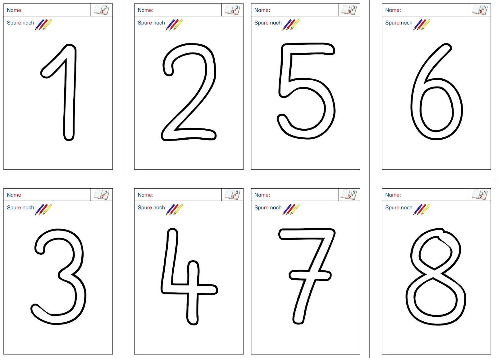 ab zahlen 1 10 nachspuren • Zahlen von 1-10 nachspuren