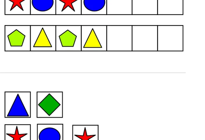 aufgabenmappe reihen fortsetzen &bull; Aufgabenmappe Reihen mit Symbolen und Farben fortsetzen