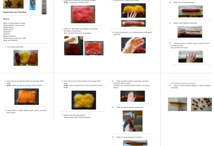 dekoration filzrollen • Dekoration aus Filzrollen