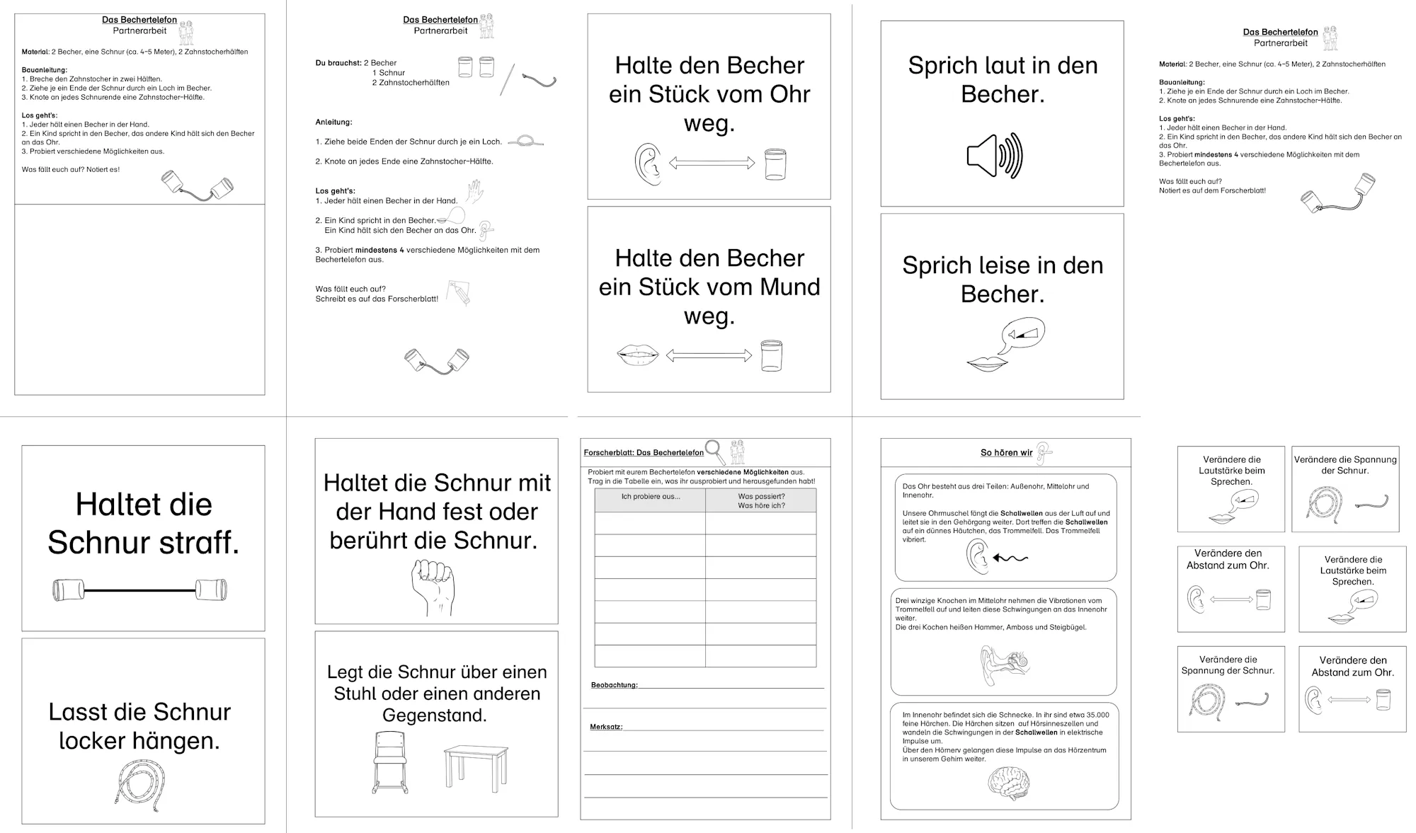 sinne ohr bechertelefon • Wir bauen ein Bechertelefon - Hörsinn