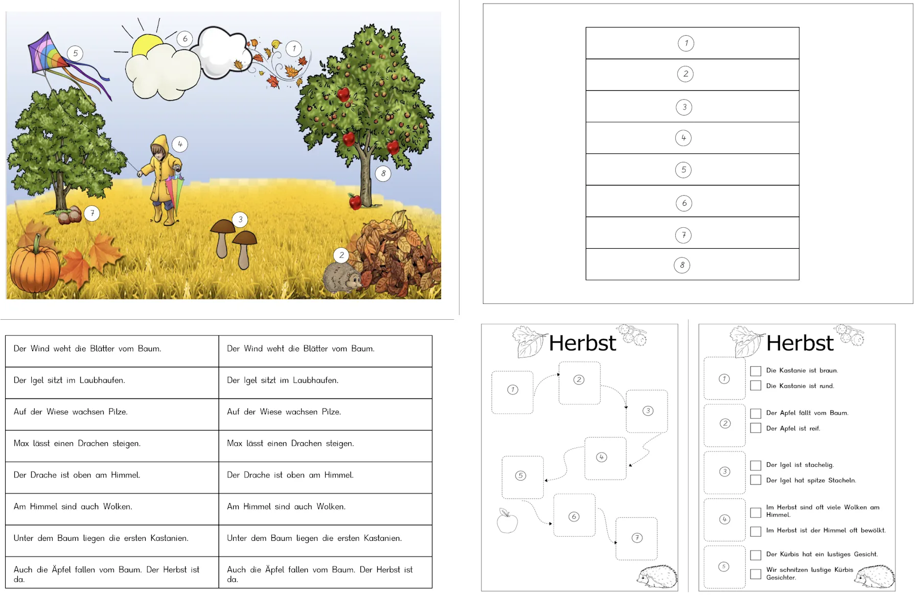 situationsbild herbst satzebene • Herbstbild - erweitertes Lesen