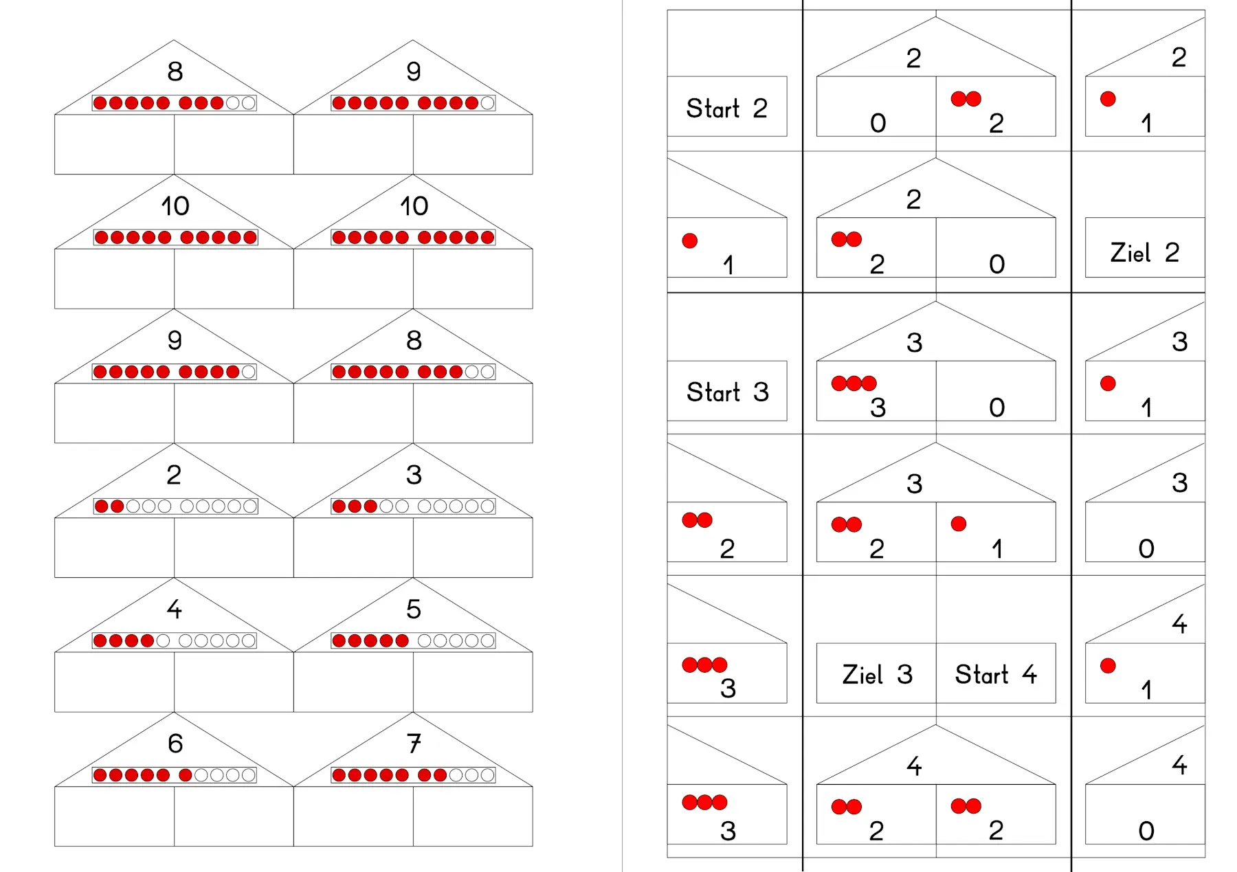 zahlzerlegung zr10 karten domino • Zahlzerlegung ZR10