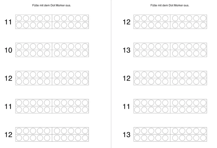 zwanzigerfeld dot marker zr20 • Mengen Zahlenraum 20 Dot Marker