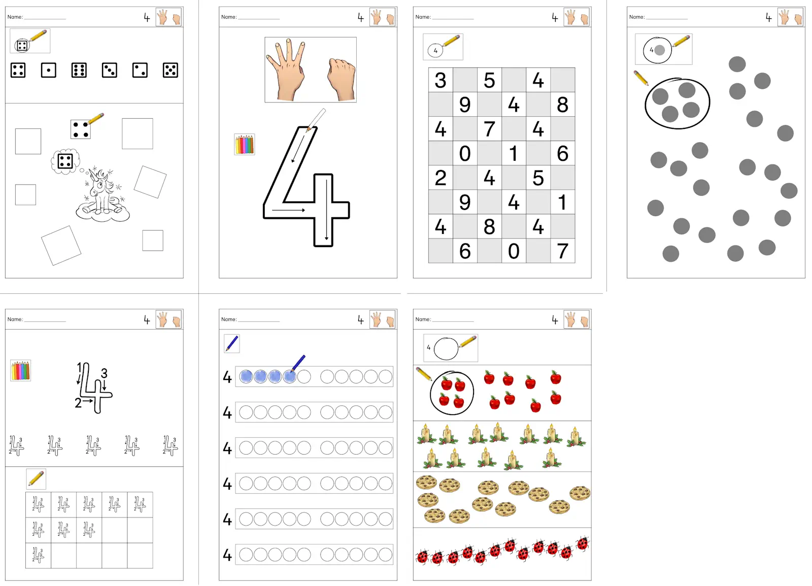 abs zr 4 6 • Üben der Zahlen 4-6
