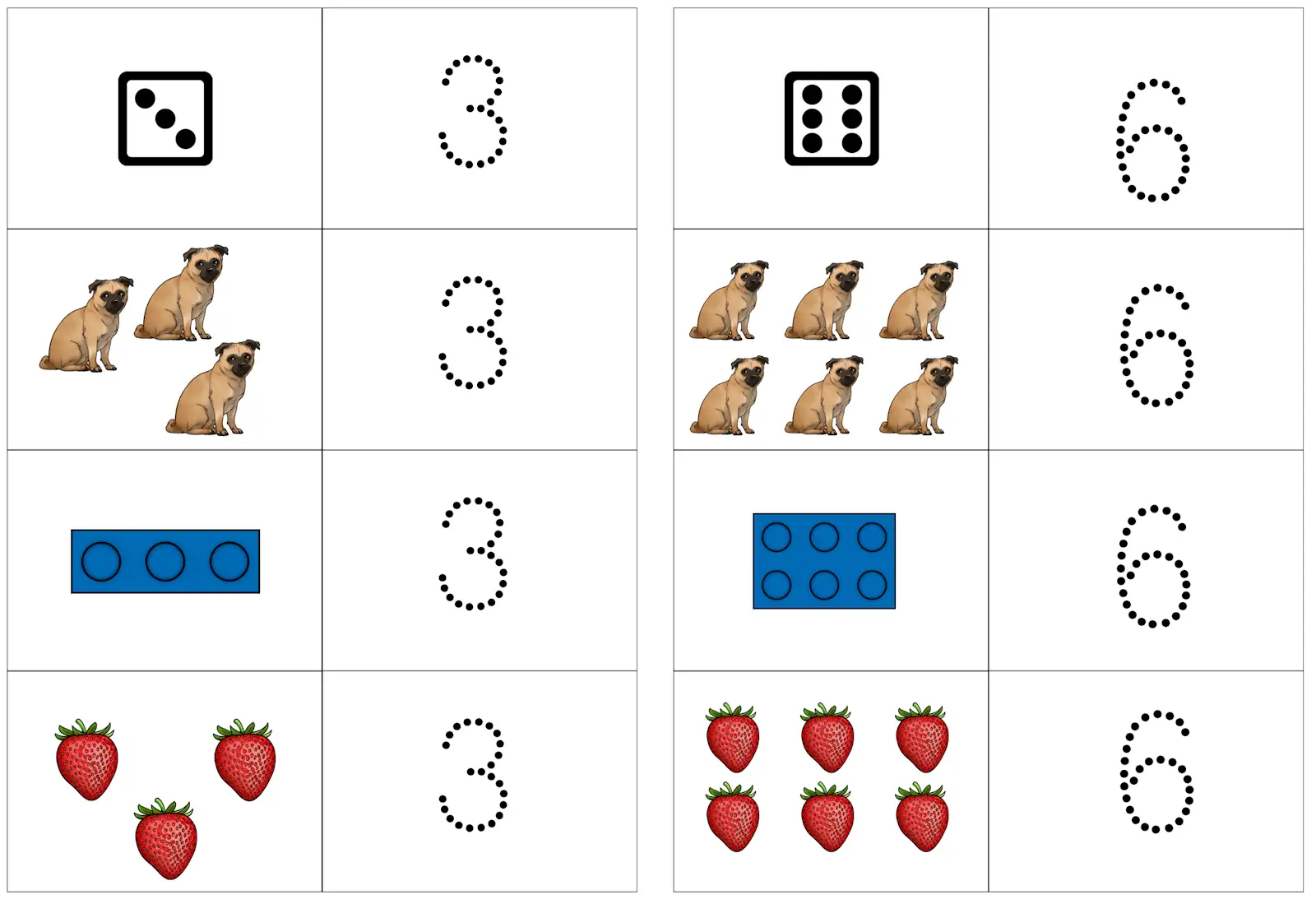 ab mengen und zahlen 1 6 &bull; Zahlen schreiben lernen 1-6
