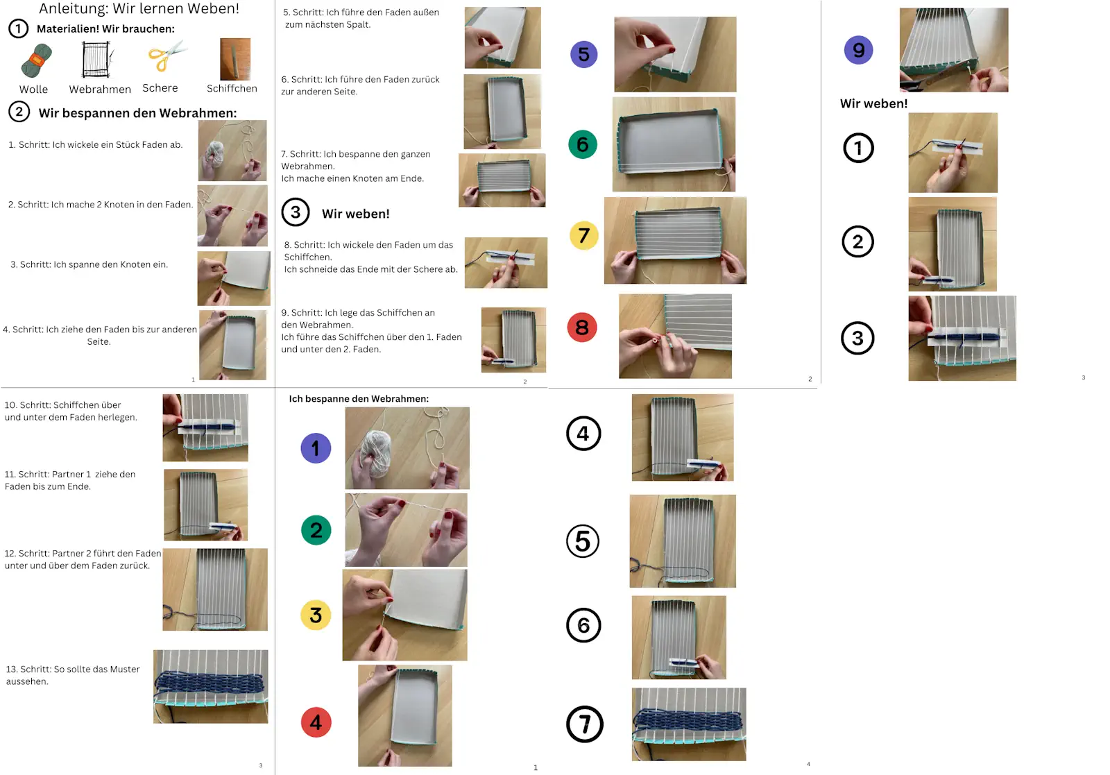 • Anleitung für die textile Technik des Webens • Anleitung für die textile Technik des Webens