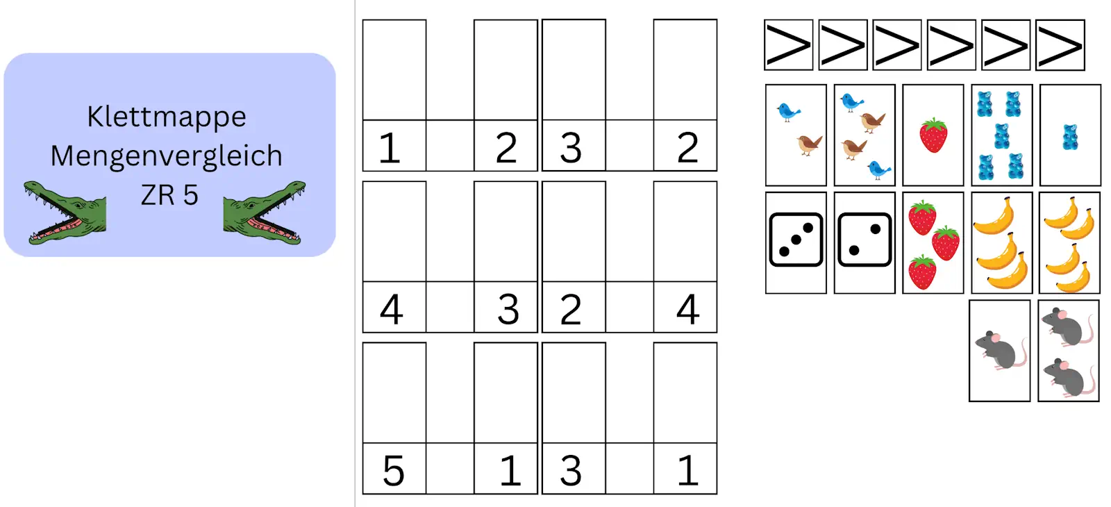 aufgabenmappe mengenvergleich zr5 &bull; Aufgabenmappe Mengenvergleich