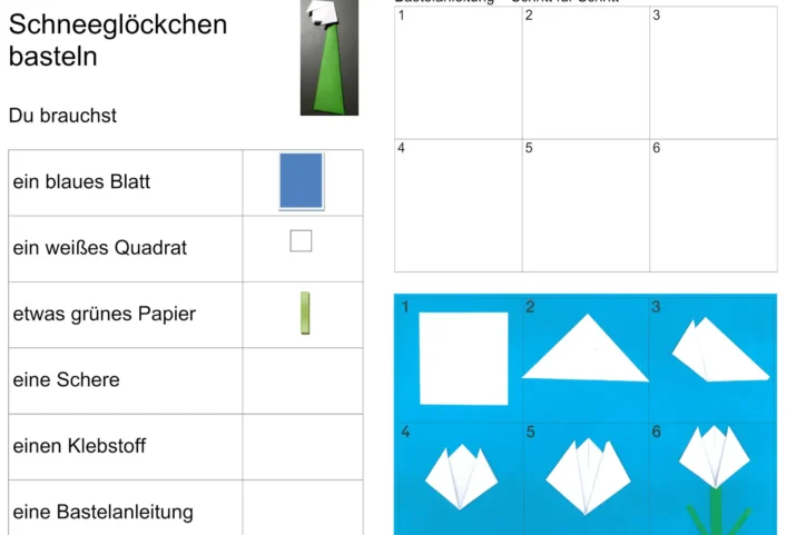 bastelanleitung schneegloeckchen &bull; Schneeglöckchen falten