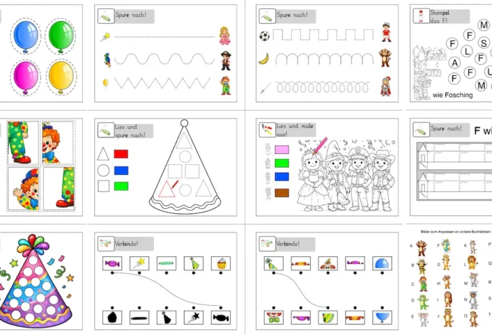miniheft fasching &bull; Fasching Übungsheft