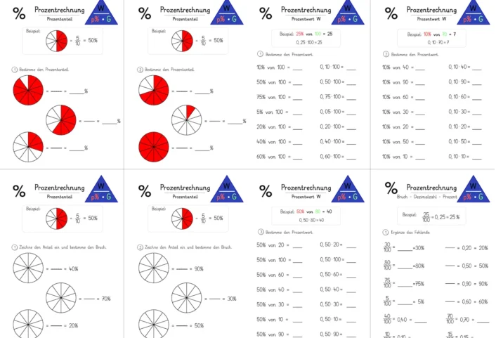 prozentrechnung &bull; Prozentrechnung Aufgabensammlung