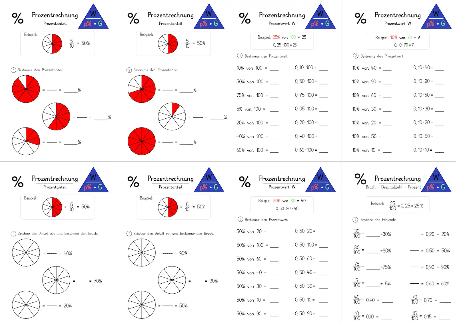 prozentrechnung &bull; Prozentrechnung Aufgabensammlung