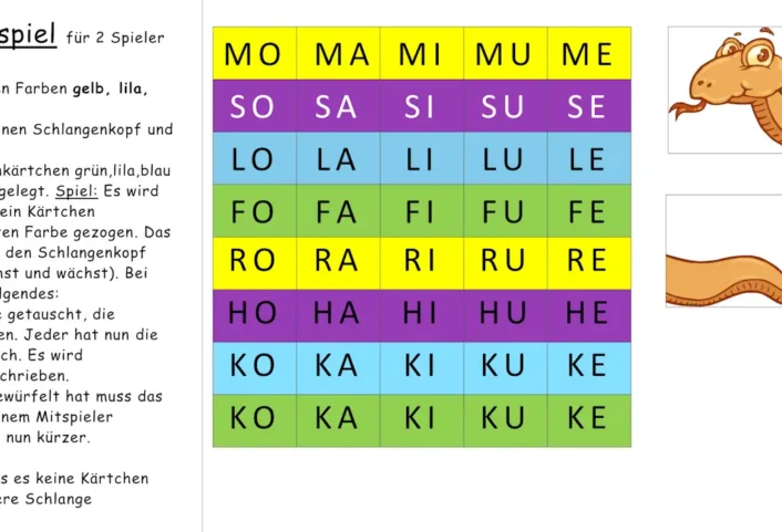 silbenschlangenspiel &bull; Silbenschlangenspiel