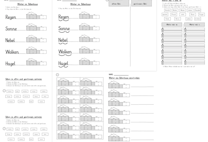 arbeitsmaterial silbenhaus &bull; Silbenhaus