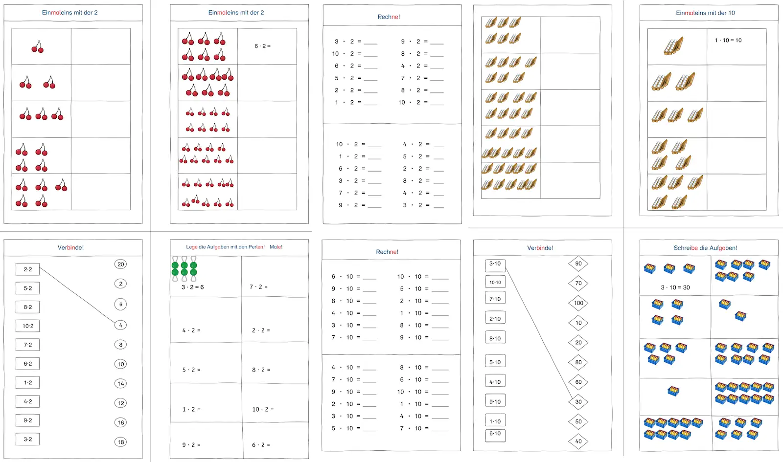 einmaleinsreihen 2 5 10 ueben &bull; Einführung Einmaleins 2, 5 und 10