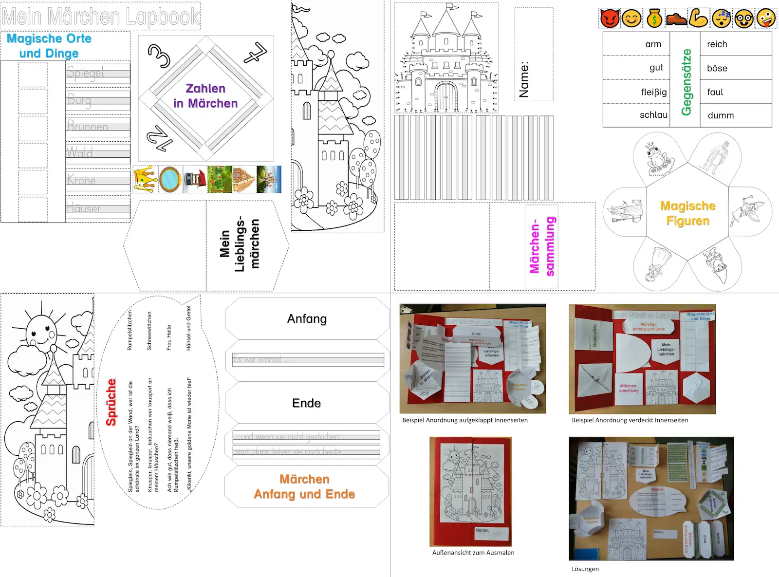 maerchen lapbook zum ausdrucken a3 &bull; Lapbook Märchen